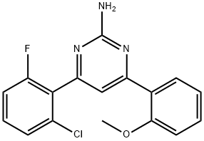 4-(2-chloro-6-fluorophenyl)-6-(2-methoxyphenyl)pyrimidin-2-amine Struktur