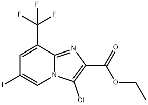 3-Chloro-6-iodo-8-trifluoromethyl-imidazo[1,2-a]pyridine-2-carboxylic acid ethyl ester Structure