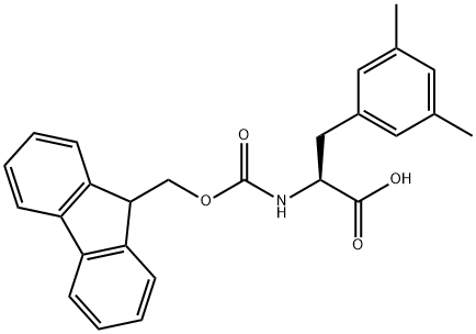 Fmoc-3,5-Dimethy-DL-Phenylalanine 化学構造式