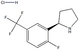 (R)-2-(2-フルオロ-5-(トリフルオロメチル)フェニル)ピロリジン塩酸塩 化学構造式
