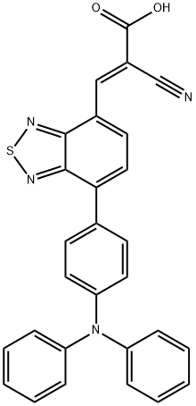 2-氰基-3-(7-(4-(二苯基氨基)苯基)-苯并[C][1,2,5]噻二唑-4-基)丙烯酸, 1415134-59-6, 结构式