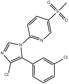 2-(4-chloro-5-(3-chlorophenyl)-1H-imidazol-1-yl)-5-(methylsulfonyl)pyridine 结构式