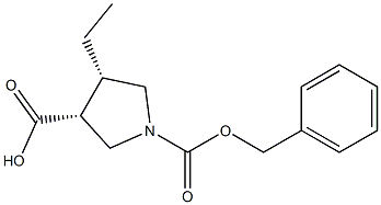 (3R,4S)-1-[(benzyloxy)carbonyl]-4-ethylpyrrolidine-3-carboxylic acid Structure