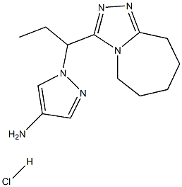 1-[1-(6,7,8,9-tetrahydro-5H-[1,2,4]triazolo[4,3-a]azepin-3-yl)propyl]pyrazol-4-amine:hydrochloride 化学構造式