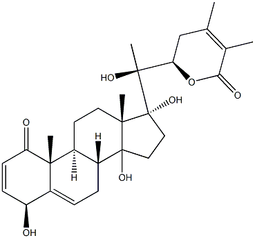 Ergosta-2,5,24-trien-26-oicacid, 4,14,17,20,22-pentahydroxy-1-oxo-, d-lactone, (4b,17a,22R)- Structure