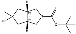 TERT-BUTYL (3AR,6AS)-5-HYDROXY-5-METHYLHEXAHYDROCYCLOPENTA[C]PYRROLE-2(1H)-CARBOXYLATE, 1627747-31-2, 结构式