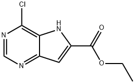 4-氯-5H-吡咯并[3,2-D]嘧啶-6-羧酸乙酯 结构式