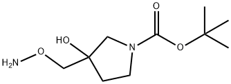 tert-butyl 3-((aminooxy)methyl)-3-hydroxypyrrolidine-1-carboxylate Struktur