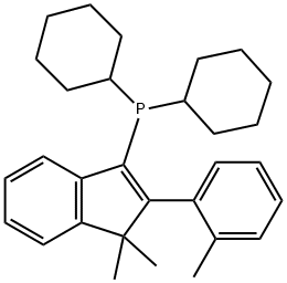 dicyclohexyl[1,1-dimethyl-2-(2-methylphenyl)-1H-inden-3-yl]Phosphine 结构式
