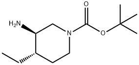 2-Methyl-2-propanyl (3R,4S)-3-amino-4-ethyl-1-piperidinecarboxylate Structure