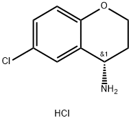 (4S)-6-クロロ-3,4-ジヒドロ-2H-1-ベンゾピラン-4-アミン塩酸塩 化学構造式