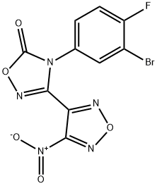 4-(3-bromo-4-fluorophenyl)-3-(4-nitro-1,2,5-oxadiazol-3-yl)-1,2,4-oxadiazol-5(4H)-one Structure