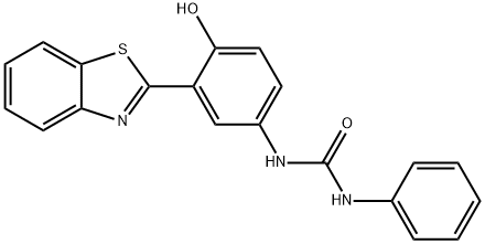 1-(3-(ベンゾ[D]チアゾール-2-イル)-4-ヒドロキシフェニル)-3-フェニル尿素 化学構造式