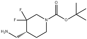 (R)-4-(氨基甲基)-3,3-二氟哌啶-1-羧酸叔丁酯 结构式