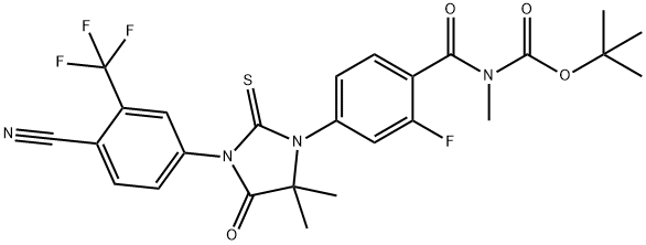 tert-butyl (4-(3-(4-cyano-3-(trifluoromethyl)phenyl)-5,5-dimethyl-4-oxo-2-thioxoimidazolidin-1-yl)-2-fluorobenzoyl)(methyl)carbamate, 2119574-94-4, 结构式
