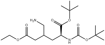tert-butyl (1S)-1-(tert-butoxycarbonyl)-4-(ethoxycarbonyl)-3-(aminomethyl)butylcarbamate,219560-51-7,结构式