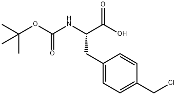 4-(chloromethyl)-N-[(1,1-dimethylethoxy)carbonyl]- L-Phenylalanine Struktur