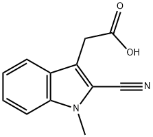 2-(2-氰基-1-甲基-1H-吲哚-3-基)乙酸, 287199-76-2, 结构式