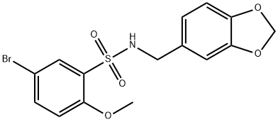 N-(benzo[d][1,3]dioxol-5-ylmethyl)-5-bromo-2-methoxybenzenesulfonamide Struktur