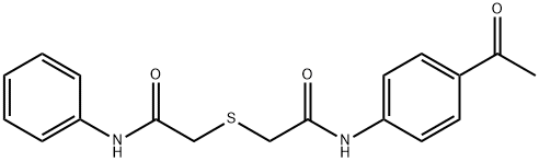 2-[2-(4-acetylanilino)-2-oxoethyl]sulfanyl-N-phenylacetamide Struktur