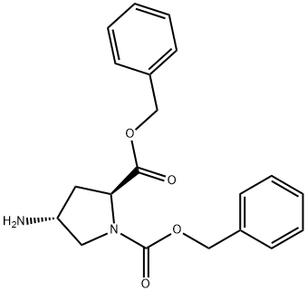 1,2-Pyrrolidinedicarboxylic acid, 4-amino-, 1,2-bis(phenylmethyl) ester, (2S,4R)- 化学構造式