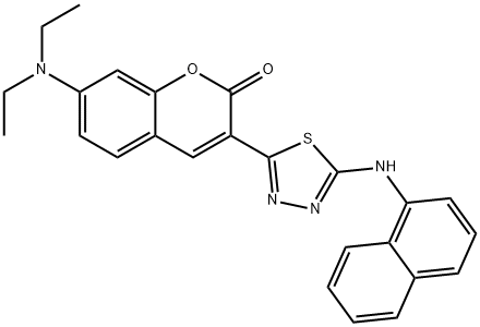 7-(diethylamino)-3-(5-(naphthalen-1-ylamino)-1,3,4-thiadiazol-2-yl)-2H-chromen-2-one,329690-22-4,结构式