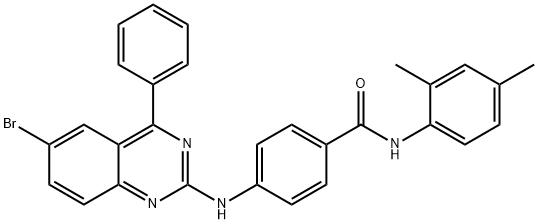 4-((6-bromo-4-phenylquinazolin-2-yl)amino)-N-(2,4-dimethylphenyl)benzamide Struktur