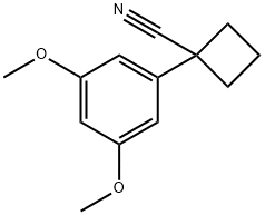 1-(3,5-dimethoxyphenyl)cyclobutane-1-carbonitrile Struktur