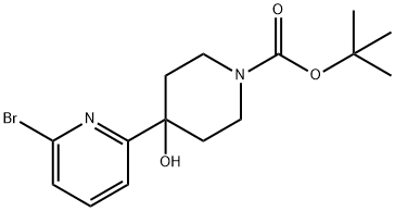 tert-butyl 4-(6-bromopyridin-2-yl)-4-hydroxypiperidine-1-carboxylate Struktur