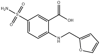 2-[(2-フリルメチル)アミノ]-5-スルファモイル安息香酸 化学構造式