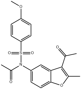 N-(3-acetyl-2-methylbenzofuran-5-yl)-N-((4-methoxyphenyl)sulfonyl)acetamide Struktur
