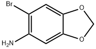6-ブロモ-2H-1,3-ベンゾジオキソール-5-アミン 化学構造式