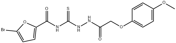 5-bromo-N-({2-[(4-methoxyphenoxy)acetyl]hydrazino}carbonothioyl)-2-furamide,587842-18-0,结构式