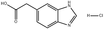 1H-苯并咪唑-6-乙酸盐酸盐(1:1), 62468-12-6, 结构式