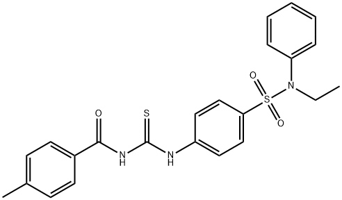 N-{[(4-{[ethyl(phenyl)amino]sulfonyl}phenyl)amino]carbonothioyl}-4-methylbenzamide Structure