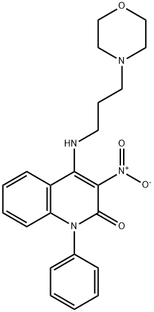 4-((3-morpholinopropyl)amino)-3-nitro-1-phenylquinolin-2(1H)-one Struktur