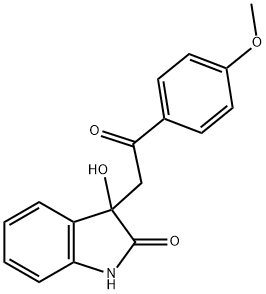 3-hydroxy-3-[2-(4-methoxyphenyl)-2-oxoethyl]-1H-indol-2-one Struktur