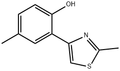 4-Methyl-2-(2-methyl-thiazol-4-yl)-phenol, 744152-38-3, 结构式