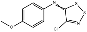 4-氯-N-(4-甲氧基苯基)-5H-1,2,3-二噻唑-5-亚胺, 75318-49-9, 结构式