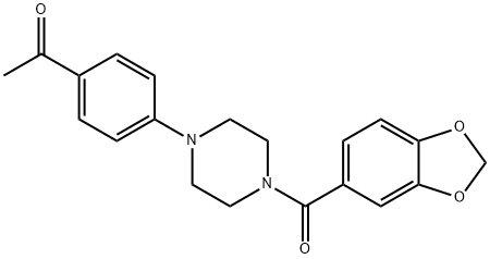 1-(4-(4-(benzo[d][1,3]dioxole-5-carbonyl)piperazin-1-yl)phenyl)ethan-1-one Struktur