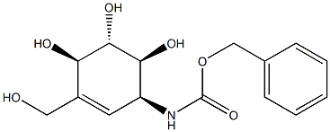 benzyl ((1S,4R,5S,6S)-4,5,6-trihydroxy-3-(hydroxymethyl)cyclohex-2-en-1-yl)carbamate Struktur