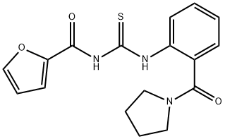 N-({[2-(1-pyrrolidinylcarbonyl)phenyl]amino}carbonothioyl)-2-furamide Structure