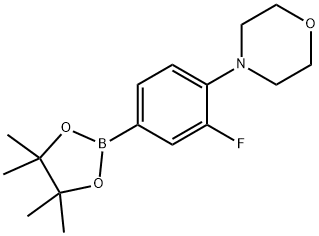(3-フルオロ-4-モルホリノフェニル)ボロン酸ピナコールエステル 化学構造式