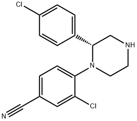 (R)-3-氯-4-(2-(4-氯苯基)哌嗪-1-基)苯甲腈 结构式