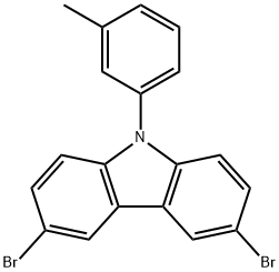 3,6-二溴-N-(3'-甲苯基)咔唑,890653-54-0,结构式