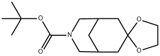 tert-butyl-7H-spiro[7-azabicyclo[3.3.1]nonane-3.2'-[1,3]dioxolane]-7-carboxylate 化学構造式