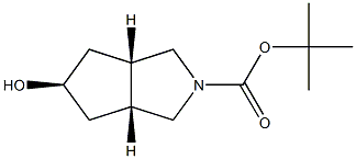 (Meso-3aR,5r,6aS)-tert-butyl 5-hydroxyhexahydrocyclopenta[c]pyrrole-2(1H)-carboxylate 化学構造式