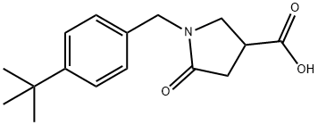 3-Pyrrolidinecarboxylic acid, 1-[[4-(1,1-dimethylethyl)phenyl]methyl]-5-oxo- Struktur
