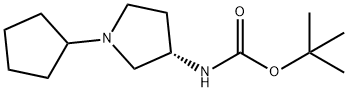 (S)-TERT-ブチル 1-シクロペンチルピロリジン-3-イルカルバメート 化学構造式