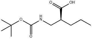 (S)-2-(((叔丁氧基羰基)氨基)甲基)戊酸 结构式